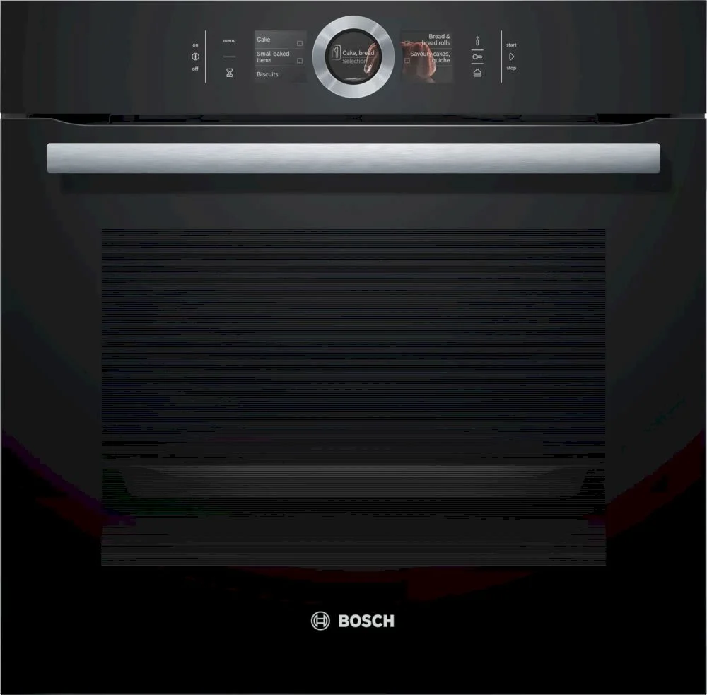 Духовой шкаф-пароварка Bosch HSG636BB1 (Serie8 / чёрный / Термощуп / EcoClean / TFT-дисплей / SoftClose/ 4D-HotAir / Пар)-0
