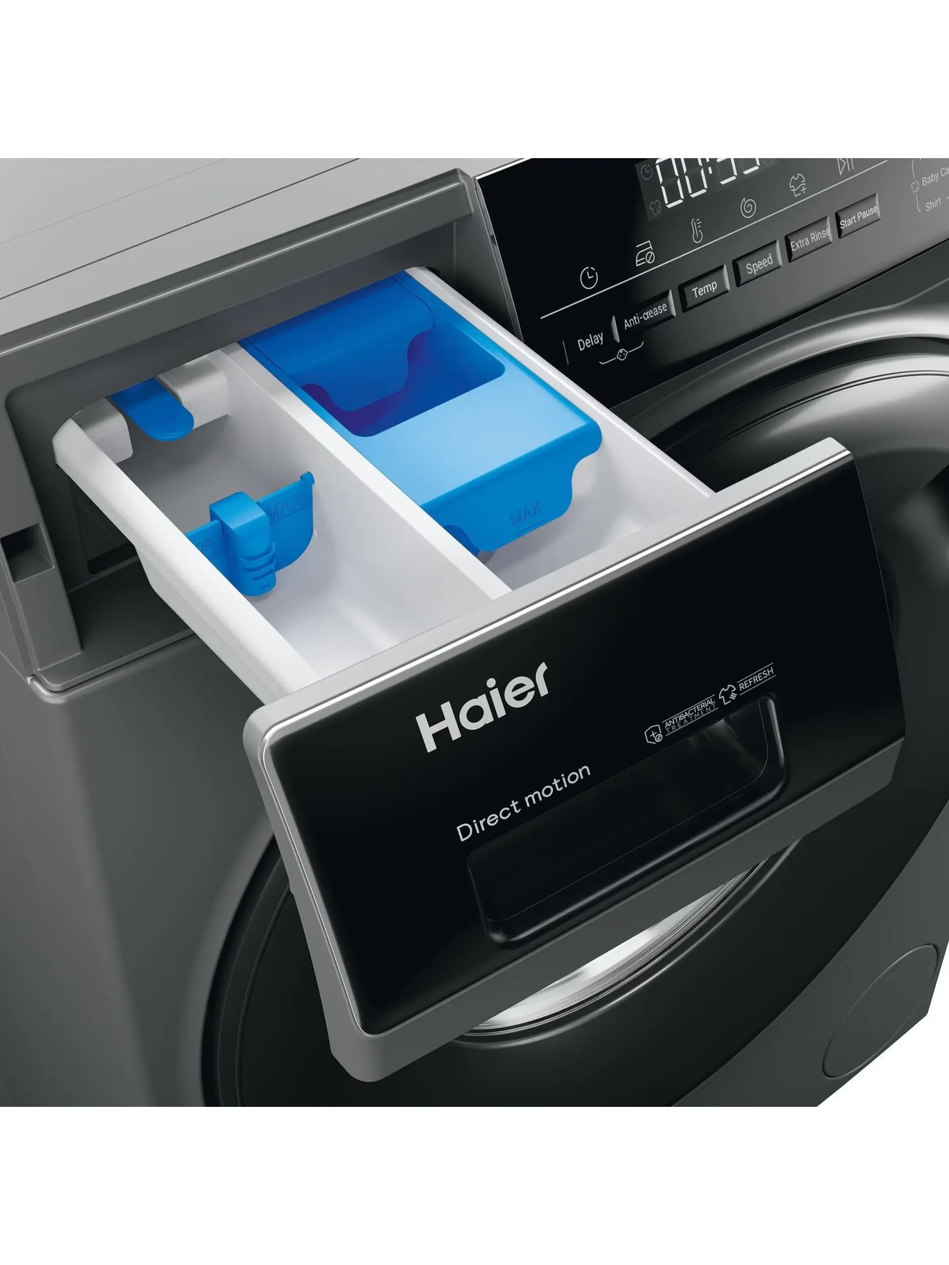Стиральная машина Haier HW80-B14939S8 (I-Pro Serie3 / 62 см / 8кг / 1400об / пар / Direct Motion / A+++ / Антрацит)-6