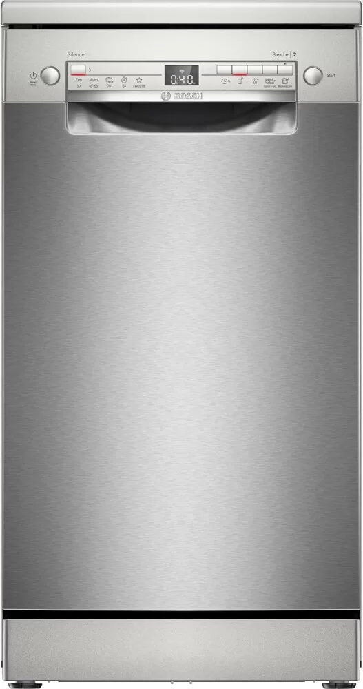 Машина посудомоечная отдельностоящая 45 см Bosch SPS2HMI42E (Serie2 / 10 комплектов / 3 полки / Расход воды - 9,5 л / HomeConnect / fingerprint-proof)-0