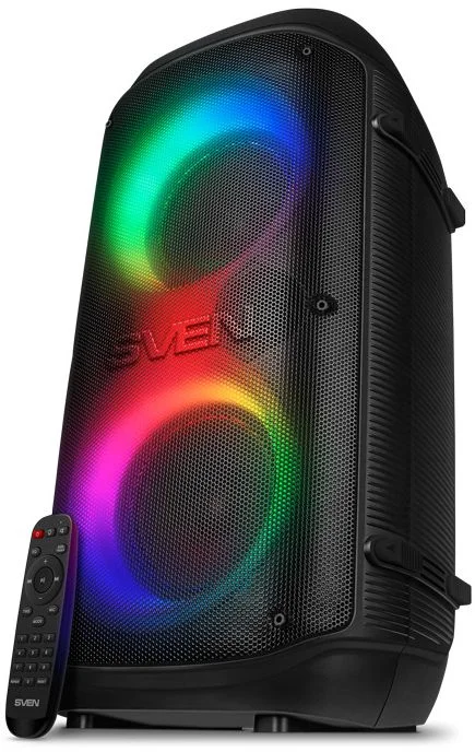 Беспроводная портативная колонка SVEN PS-800 / 100W / TWS / microSD / USB / FM / Bluetooth /  Батарея 2*4400mAh / LED подсветка / дисплей / караоке /-0