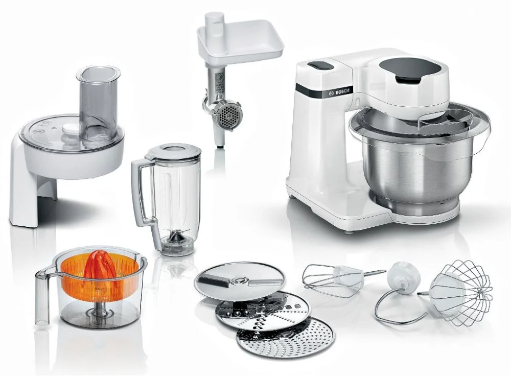 Кухонный комбайн Bosch MUMS2EW40 (700Вт / 3.8л / блендер, соковыжималка, мясорубка, терка, венчик) -0