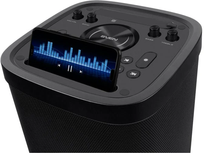 Беспроводная портативная колонка SVEN PS-930 / 150W / TWS / microSD / USB / FM / Bluetooth /  Батарея 7200mAh / LED подсветка / дисплей / караоке -7