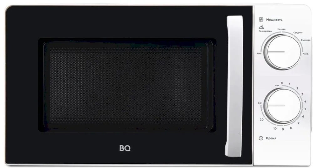 Микроволновая печь BQ MWO 20006SM/W (20 л, 700 Вт, переключатели поворотный механизм, белый, черный)-0