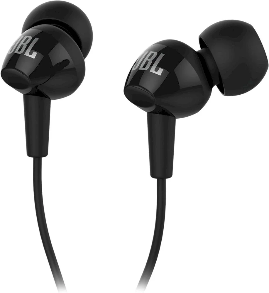 Проводные наушники с микрофоном JBL C100Si, (кабель 1.2 м), чёрный-0