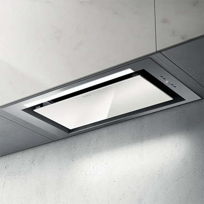 Вытяжка полновстраиваемая Elica Hidden 2.0 IXGL/A/52 (1300 м³/ч / 280 Вт / LED освещение 1x7 Вт / ширина - 52.3 см / белое стекло + нерж.)-0