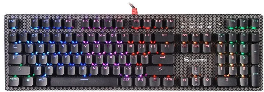Проводная игровая клавиатура A4Tech Bloody B810R Battlefield, (Полноразмерная/Оптомеханическая/Кабель 1.8м), Черная-0