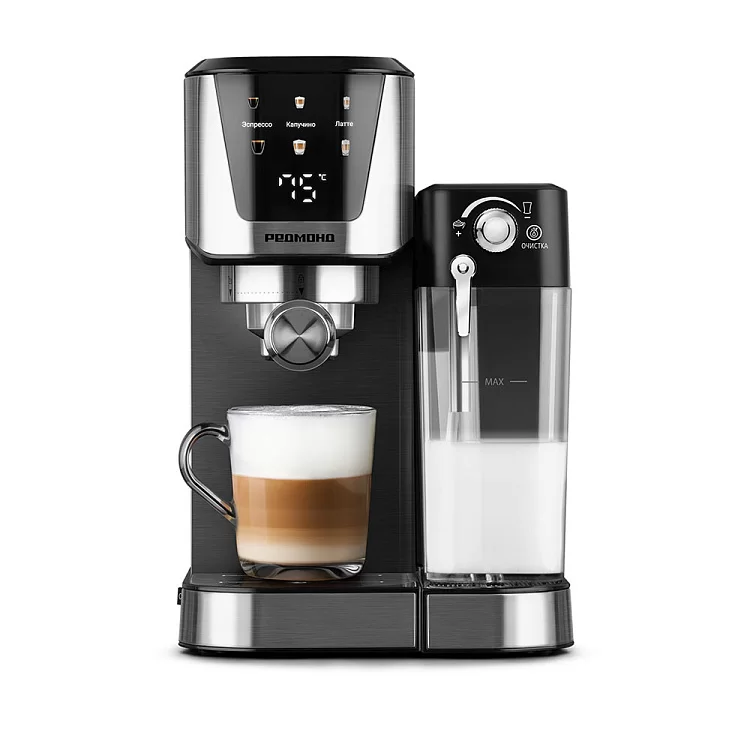 Кофеварка рожковая Редмонд CM715 (1350 Вт / 15 бар / 1 л / автоматический капучинатор)-0