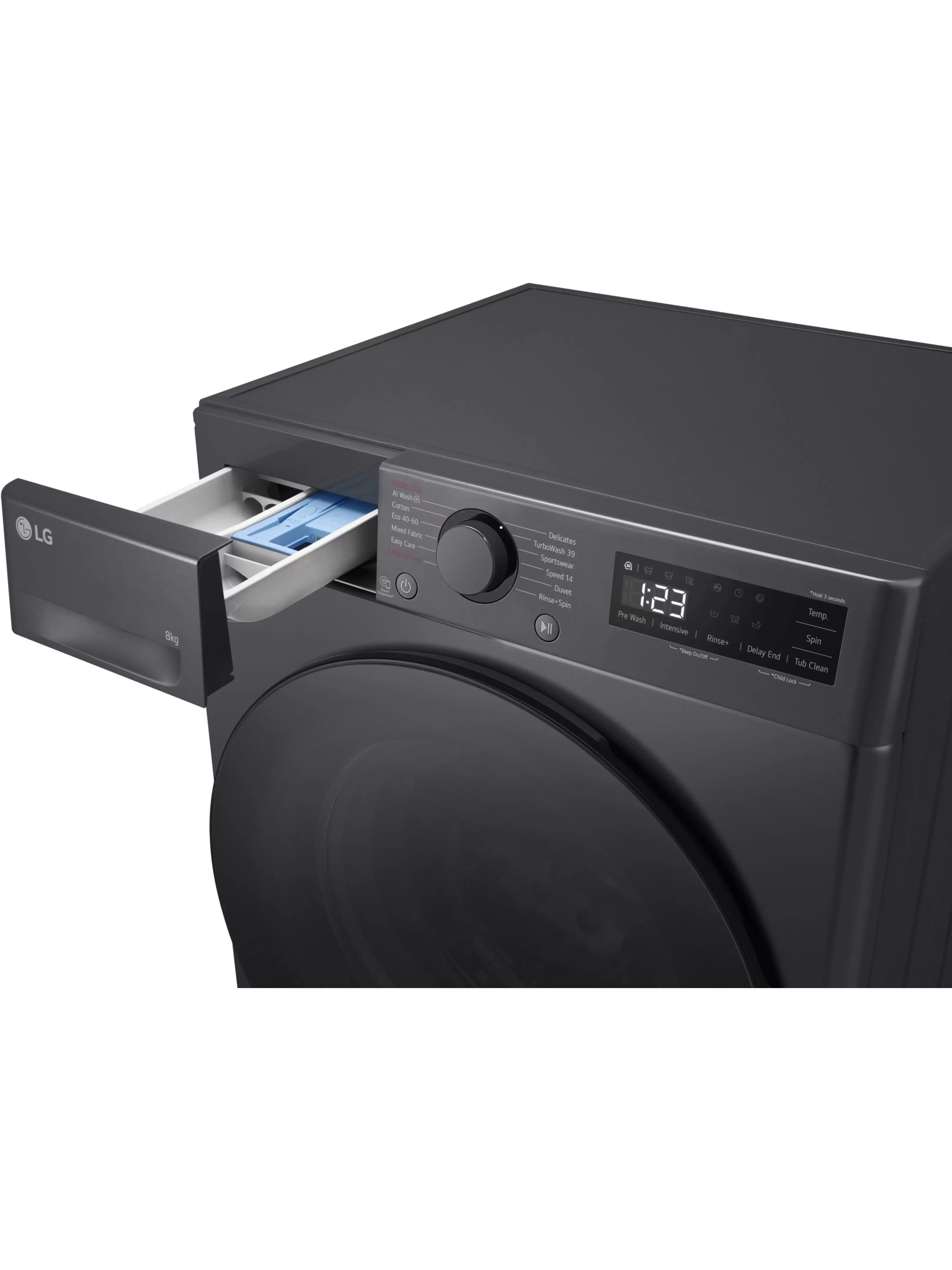 Стиральная машина LG F2WR508S2M (47.5см / 8кг / 1200об / пар / добавление белья / AI DD ™ / Smart Diagnosis / Inverter Direct Drive / A+++ / Чёрная)-8