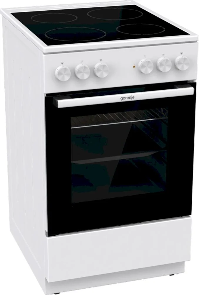 Плита электрическая Gorenje GEC5A10WG (Essential / Белая / духовка - 68 л / 4 конфорки (1700/1200/1200/1700Вт) / AquaClean / Мощность - 8,6 кВт)-0