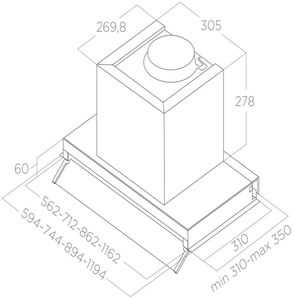 Вытяжка полновстраиваемая Elica BOXIN DRY IX/A/60 (700 м³/ч / 255 Вт / LED освещение 3x2,1 Вт / ширина - 60 см / Airmatic / нерж. сталь)-5