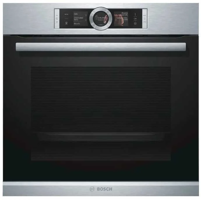 Духовой шкаф с микроволновкой Bosch HMG636RS1 (Serie8 / 67 л / до 300 °C / Нерж. сталь + чёрное стекло / PerfectChef / PerfectBake / SoftClose / A+)-1