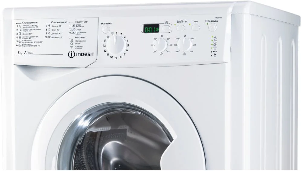 Стиральная машина Indesit IWSD 51051 CIS (42 см / 5кг / 1000об / Eco Time / A)-1