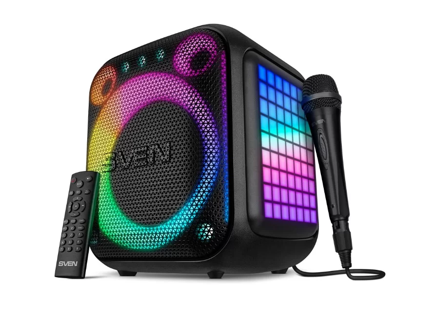 Беспроводная портативная колонка SVEN PS-880 / 110W / Bluetooth / Батарея 4500mAh / LED подсветка -0