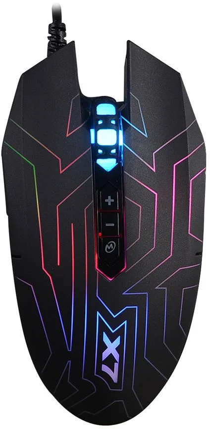 Мышь A4Tech X77, игровая, оптическая, проводная, USB, черный-0