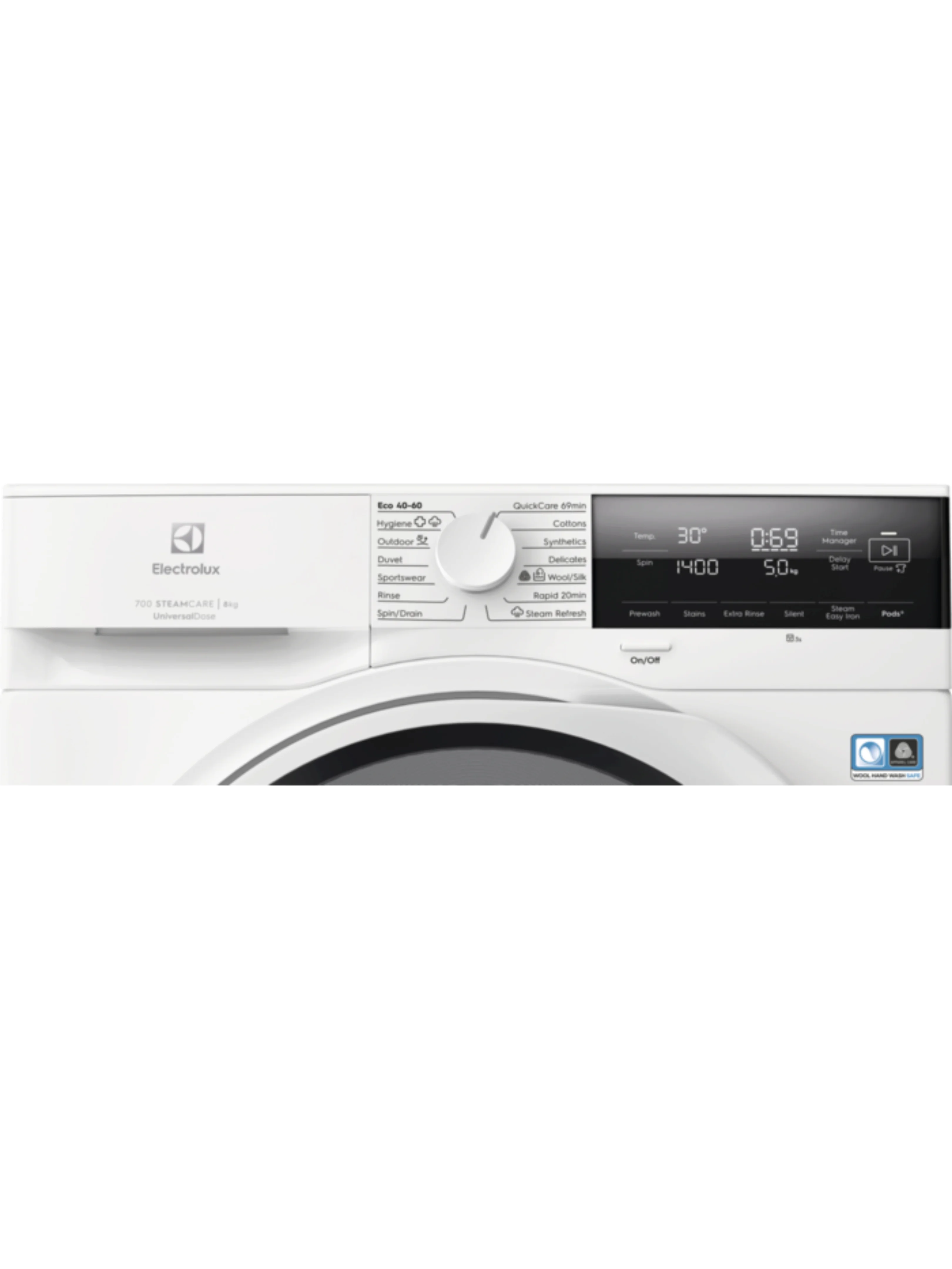 Стиральная машина Electrolux EW7F3484UE (PerfectCare 700 / 57.2-60.1см / 8кг / 1400об / пар / AbsoluteCare / UniversalDose / Inverter / А+++)-1