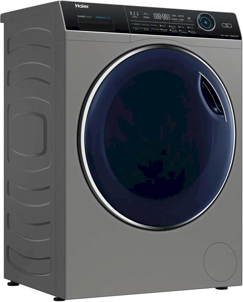 Стирально-сушильная машина Haier HWD80-BP14979S (53,5см / 8/5кг / 1400об / пар / Инверторный Двигатель / Серебро)-1