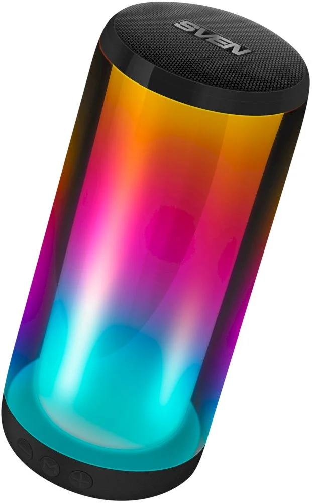 Беспроводная портативная колонка SVEN PS-260 / 10W / TWS / microSD / Bluetooth / RGB подсветка / Батарея 2000mAh / Чёрный / материал - пластик-0