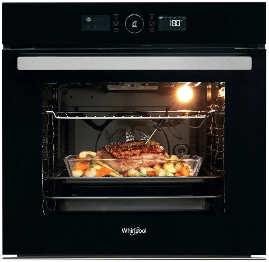 Духовой шкаф Whirlpool AKZ9 9480 NB (73 л / до 250 °C / Чёрное стекло / Пиролиз / Гриль / Телескоп. напр. / термощуп / SoftClosing / A+)-0
