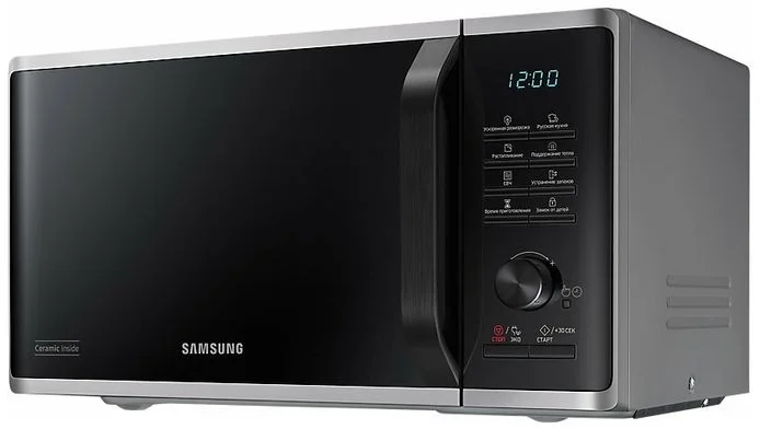 Микроволновая печь Samsung MS23K3515AS (23 л, 800 Вт, переключатели поворотный механизм, кнопки, дисплей, серебристый)-0