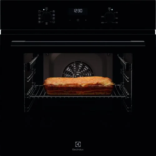 Духовой шкаф Electrolux EOF5C50BZ (SurroundCook 600 / 65 л / до 250°C / Чёрное стекло / Катализ / телескоп. напр. (x1) / SoftClose)-0