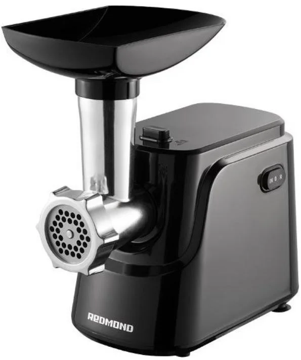 Мясорубка Redmond RMG-1246 (1340 Вт / 1.6 кг/мин / корпус - пластик / лоток - пластик / реверс / 2 насадки / чёрный)-0