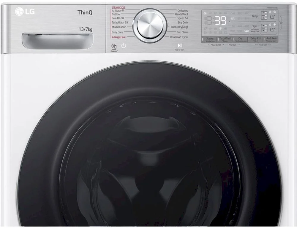 Стирально-сушильная машина LG F4DR913P3WA (61.5см /13кг/7кг/ 1400об / пар / AI DD / TurboWash™360 / Wi-Fi / Inverter Direct Drive / A+++)-5