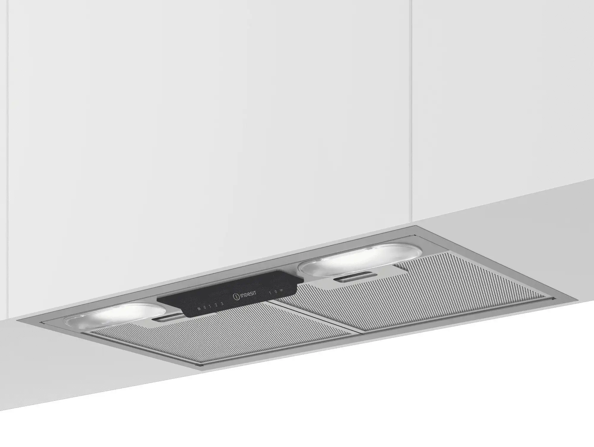 Вытяжка полновстраиваемая Indesit INAE 52FLS X (381 м³/ч / 191 Вт / LED освещение 2x3 Вт/ ширина - 53 см / нерж. сталь)-0