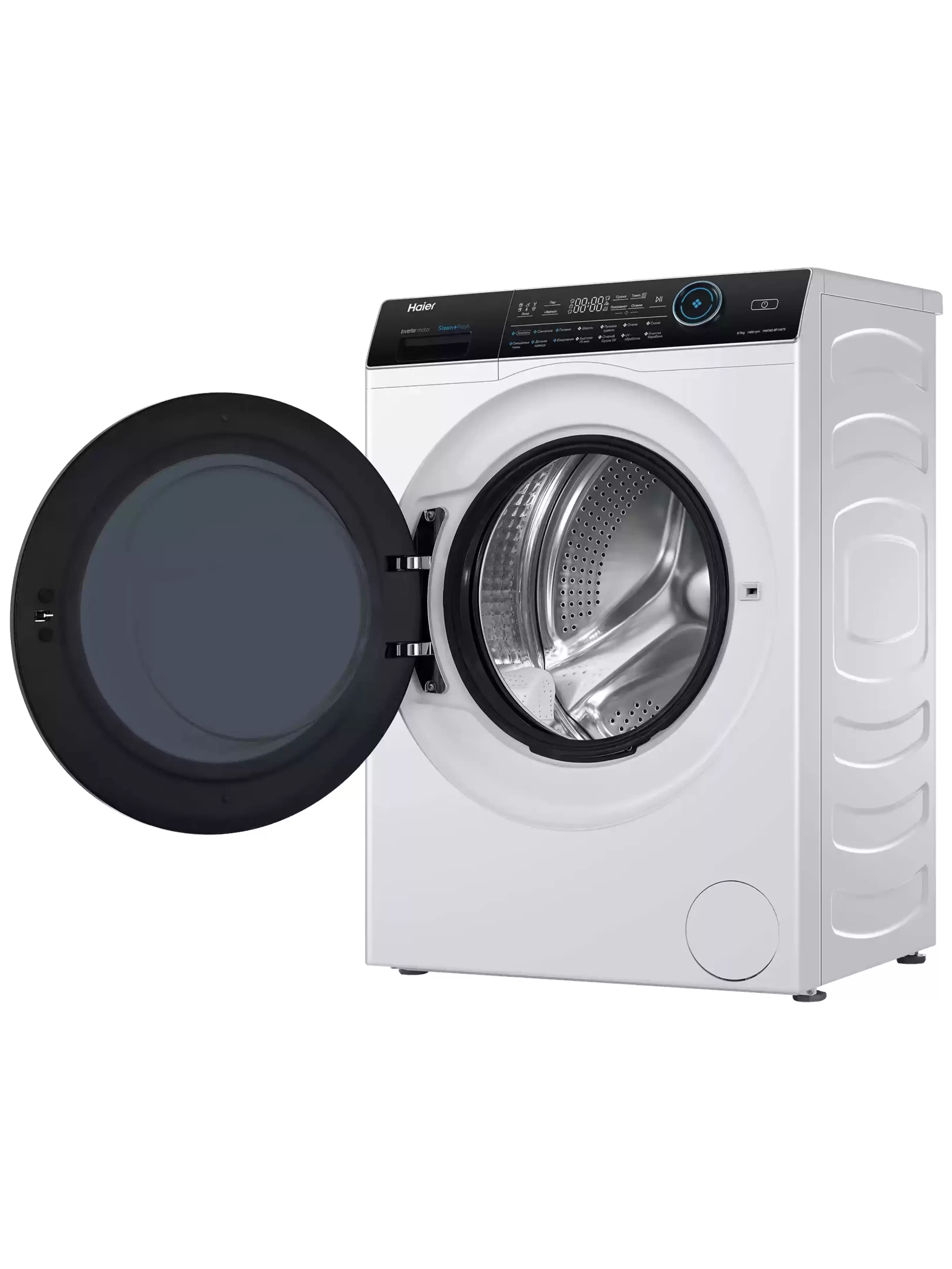 Стирально-сушильная машина Haier HWD80-BP14979 (53,5см / 8/5кг / 1400об / пар / Инверторный Двигатель / Серебро)-4
