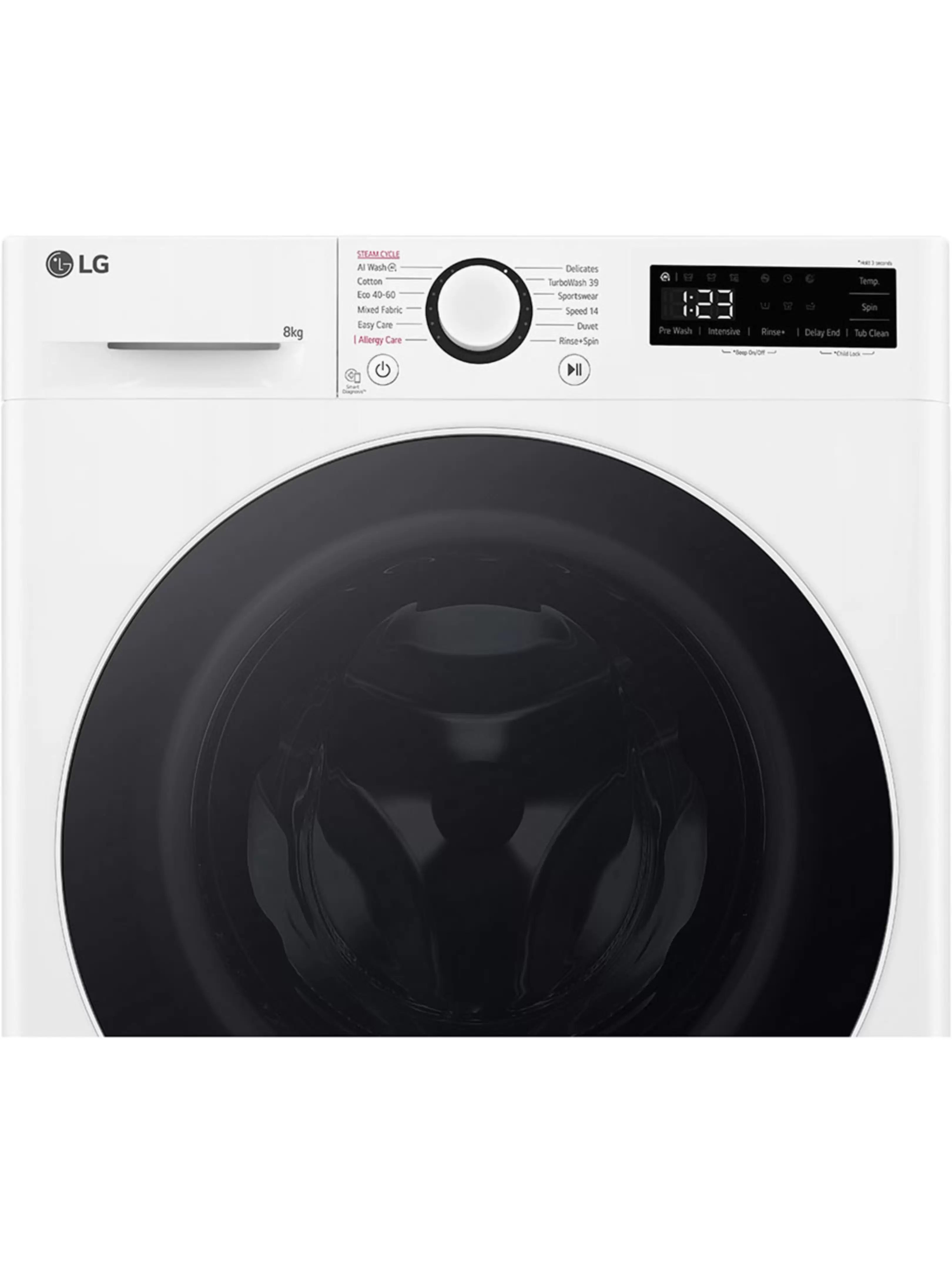 Стиральная машина LG F2WR508S0W (47.5см / 8кг / 1200об / пар / AI DD™ / Steam™ / TurboWash 360˚ / А+++)-4