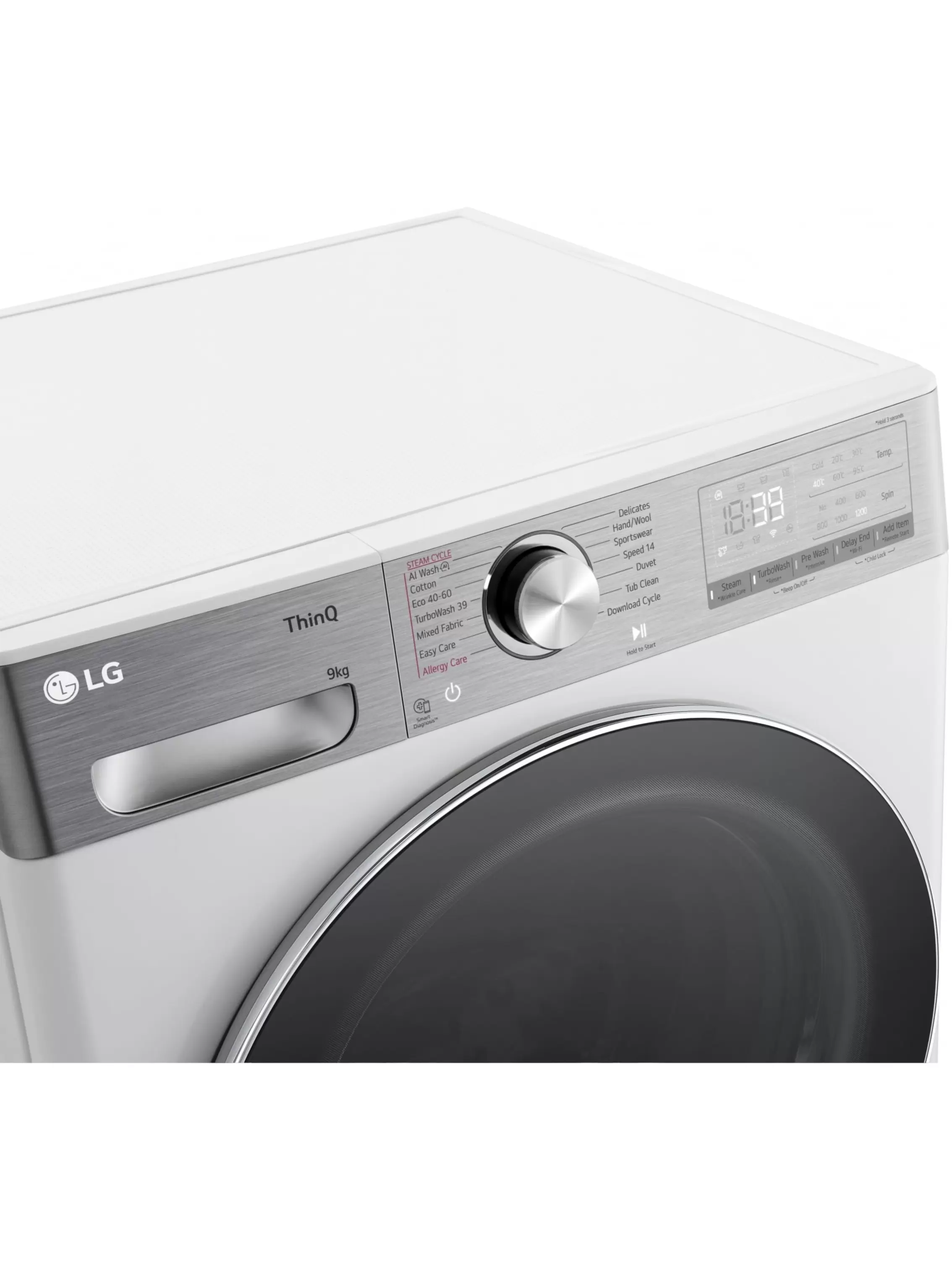 Стиральная машина LG F2WR909P3W (47.5см / 9кг / 1200об / пар / добавление белья / AI DD ™ / TurboWash™ 360˚ / Wi-Fi / Inverter Direct Drive / A+++)-6