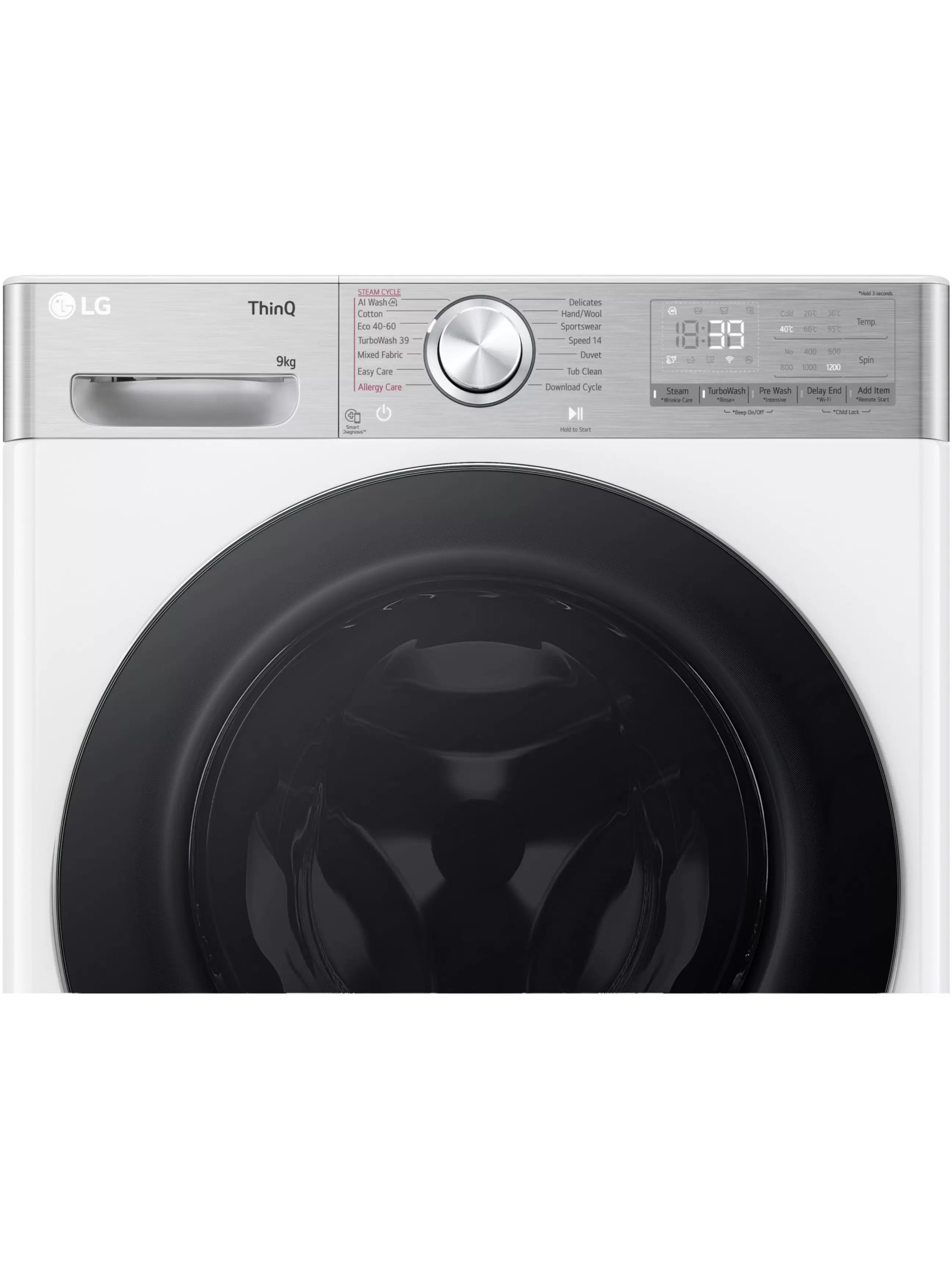 Стиральная машина LG F2WR909P3W (47.5см / 9кг / 1200об / пар / добавление белья / AI DD ™ / TurboWash™ 360˚ / Wi-Fi / Inverter Direct Drive / A+++)-10