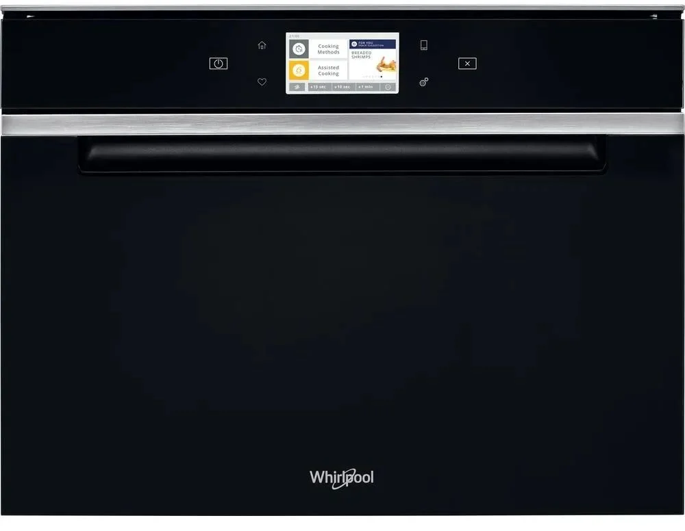 Микроволновая печь встраиваемая с паром Whirlpool W11I MW161 (Чёрная / 40 литров / ширина -59,5 см / 900 Вт /Гриль 1600 Вт / 6th SENSE/ Wi-Fi)-0