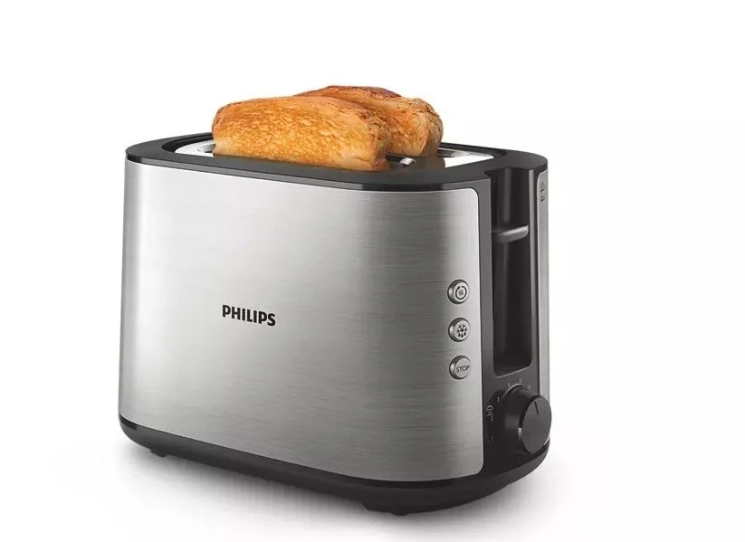 Тостер Philips HD2650/90 (950 Вт/ тостов - 2/ подогрев, размораживание, решетка для подогрева булочек, поддон для крошек/ серебристый)-0