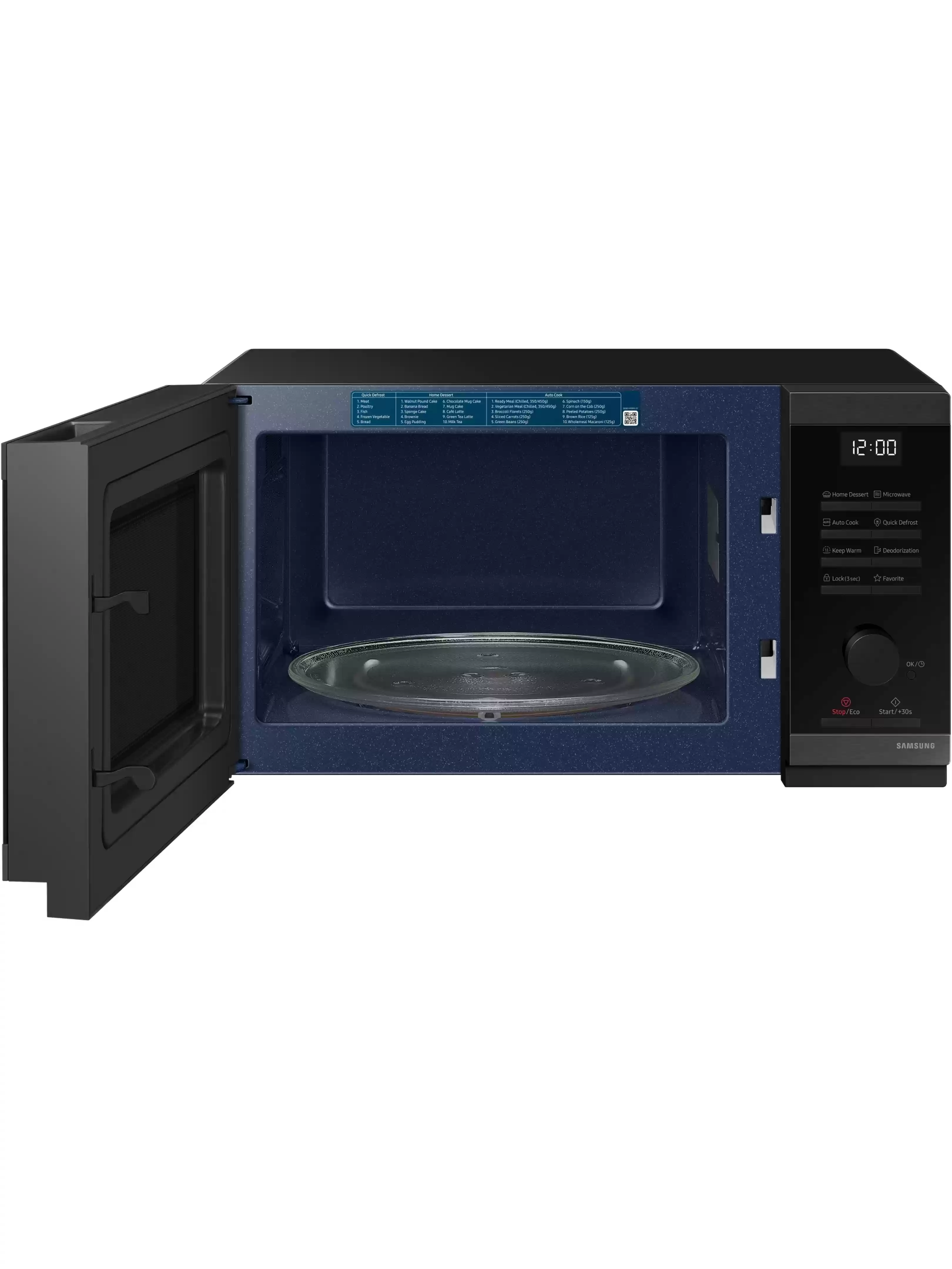 Микроволновая печь Samsung MS23DG4504GGE2 (23 л, 800 Вт, переключатели поворотный механизм, кнопки, дисплей, черный)-4