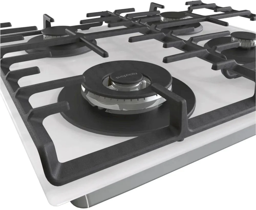Поверхность газовая Gorenje GTW642SYW (Simplicity 2.1 / белый / закаленное стекло / чугун / WOK)-4