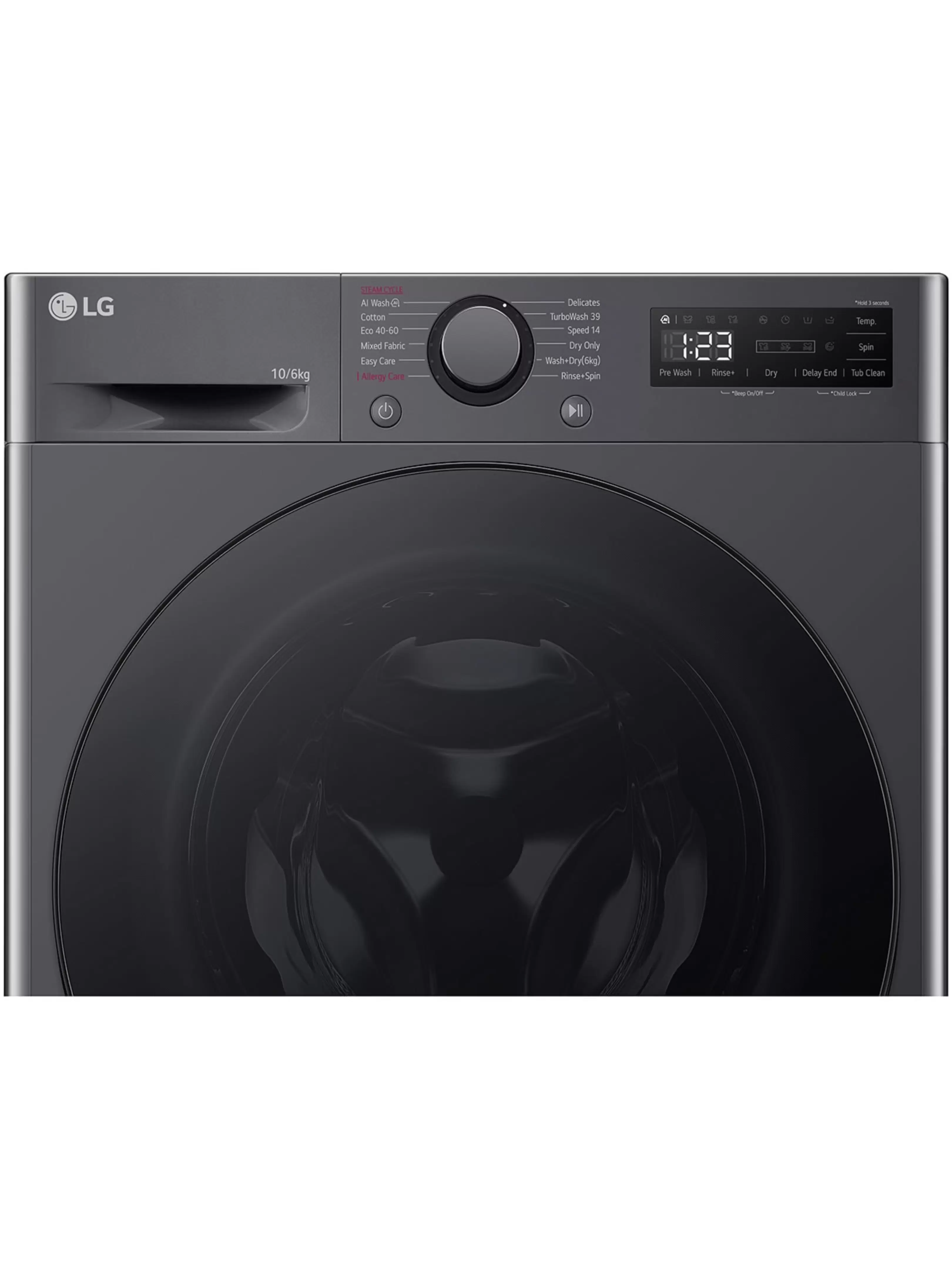 Стирально-сушильная машина LG F4DR510S2M (56.5см / 10кг / 6кг / 1400об / пар / AI DD / TurboWash™360 / Inverter Direct Drive / A+++ / Чёрная)-4