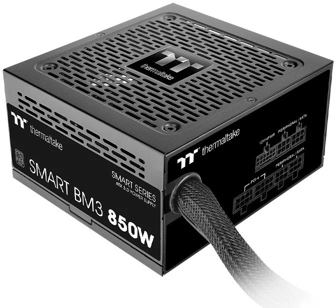 Блок питания Thermaltake 850W Smart BM3 полумодульный (80+ Bronze, 20+4 pin, 2x 4+4 pin CPU, 12VHPWR, 4x 6+2 pin PCI-E, Smart Zero Fan, 120mm Fan)-0