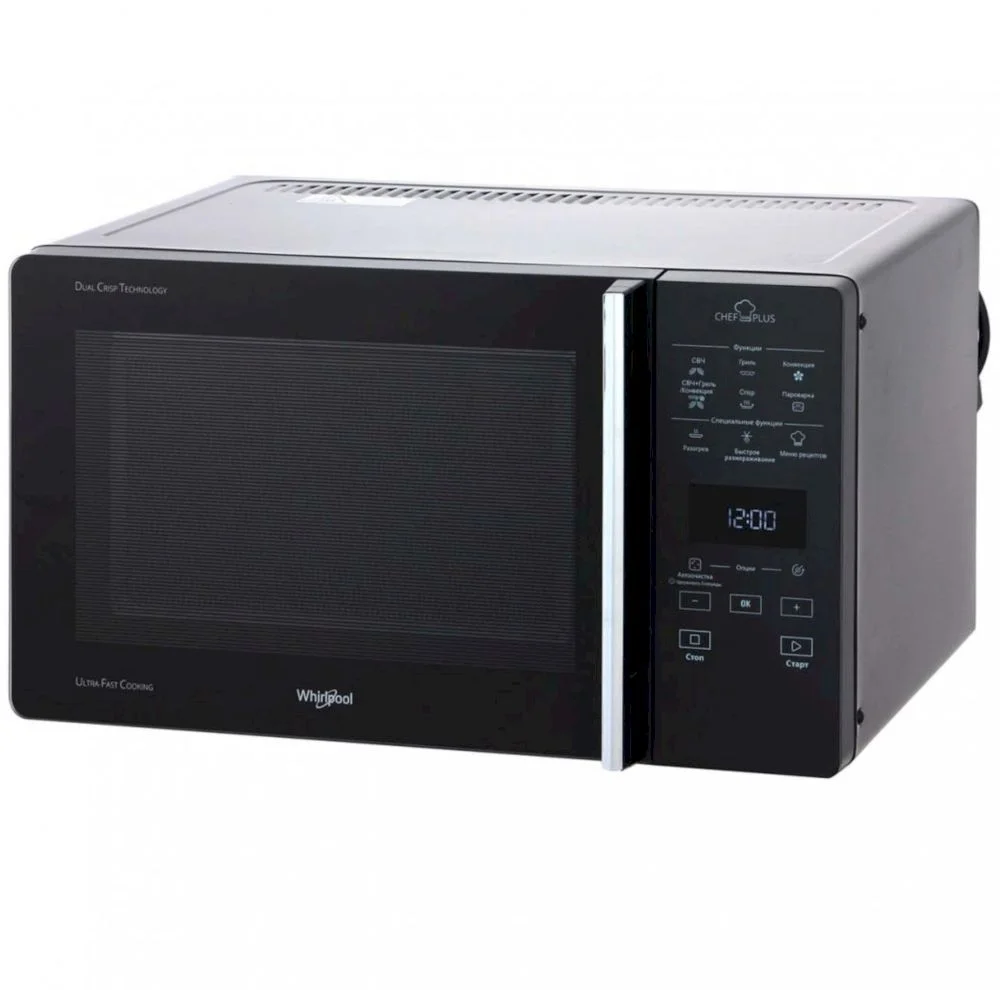 Микроволновая печь Whirlpool MCP 349 SL (25 л, 800 Вт, переключатели сенсор, дисплей, гриль 900 Вт, серебристый/черный)-1