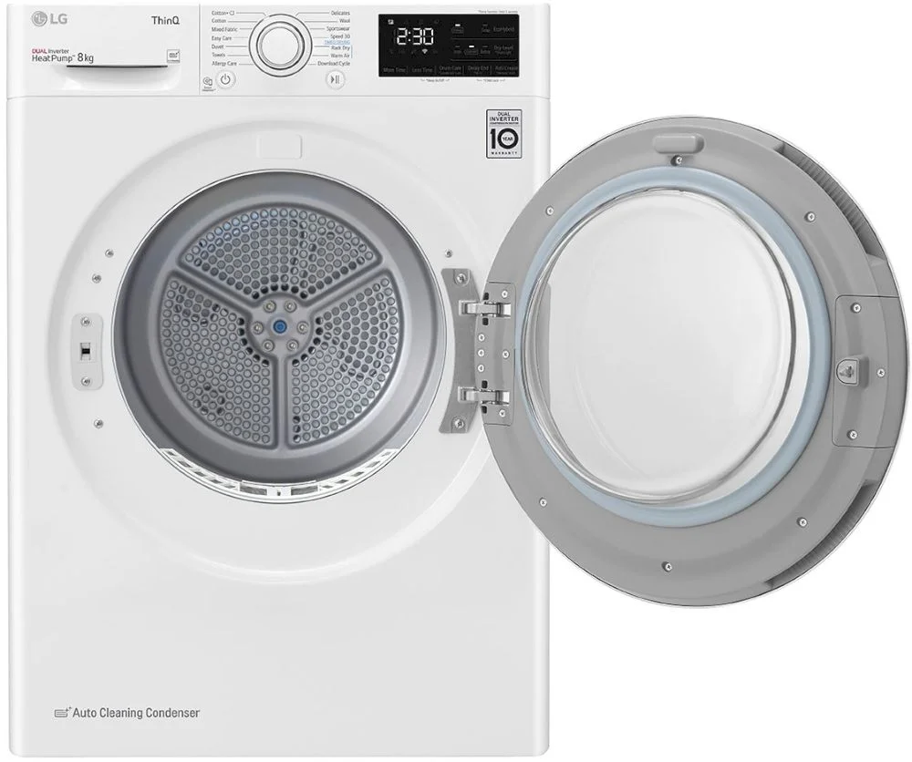 Сушильная машина с тепловым насосом LG RH80V3AV6N (69см / 8кг / Конденсационная / Allergy Care / Eco Hybrid™ / DUAL Inverter Heat Pump™/ThinQ™/Wi-Fi)-2