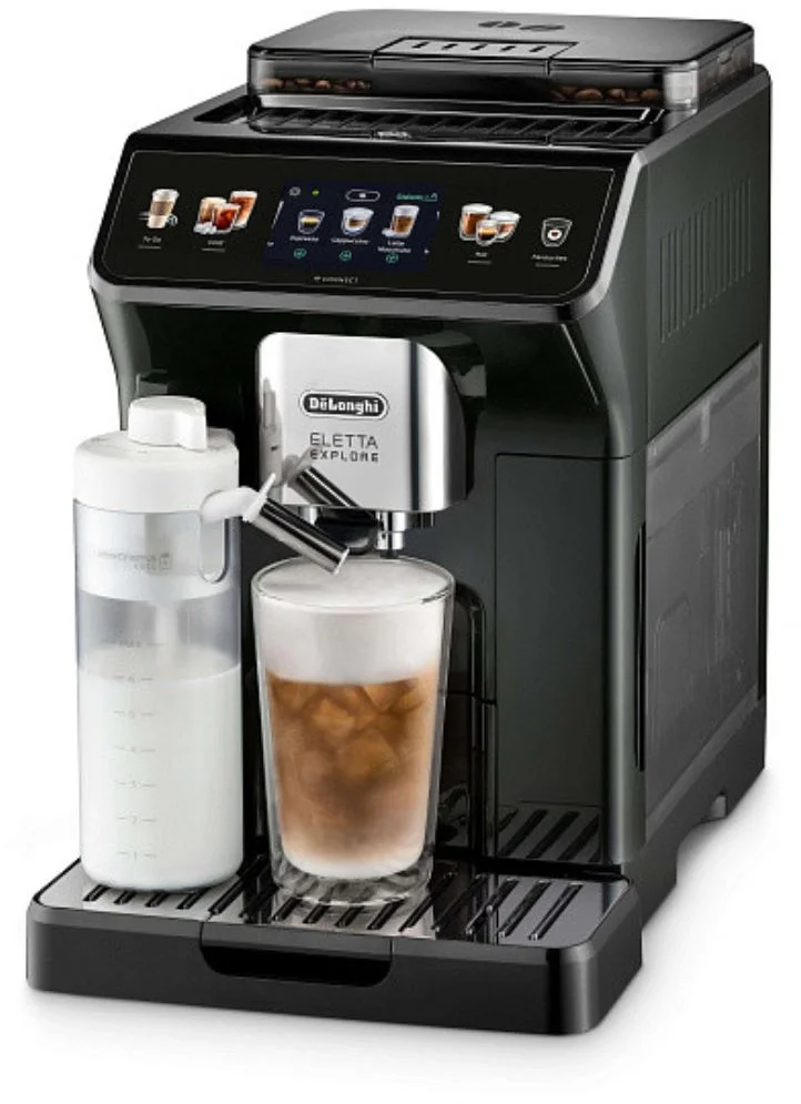 Кофемашина DeLonghi Eletta Explore ECAM450.65.G (кофе зерновой, молотый/ 1450 Вт/ 1.8 л/ автоматический капучинатор/ 11 напитков)-1