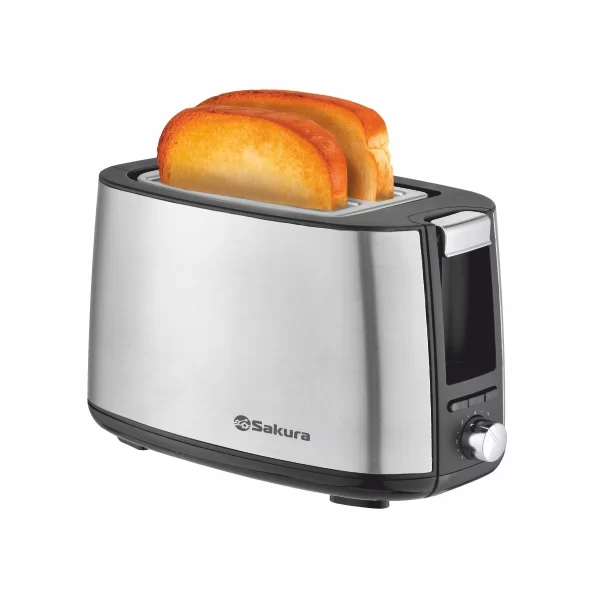 Тостер Sakura SA-7611S (750 Вт/ тостов - 2/ подогрев, размораживание, поддон для крошек/ металл)-0
