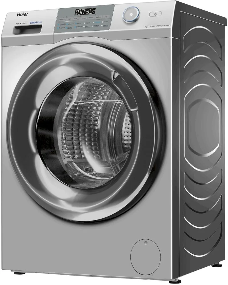 Стиральная машина Haier HW70-BP12959BSE (45,4 см / 7кг / 1200об / пар / Smart Dual Spray / Wi-Fi / Invertor / A+++ / Серебро)-1