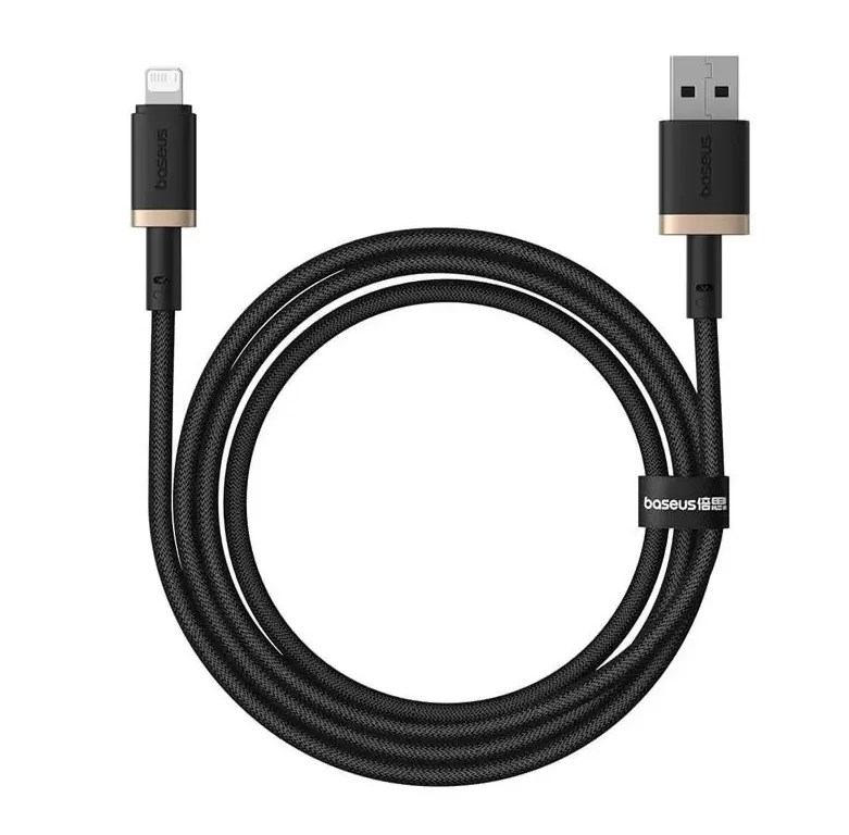 Кабель Baseus Cafule Series Lightning - USB, 1м, Черный/Золотой-0