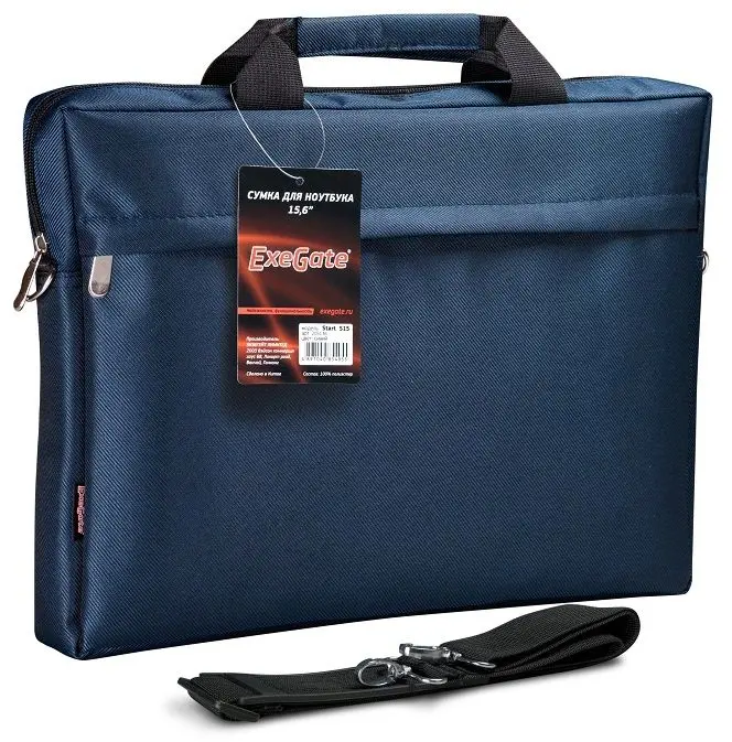 Сумкa для ноутбука 15,6" ExeGate Start S15 Deep Blue, темно-синяя-0