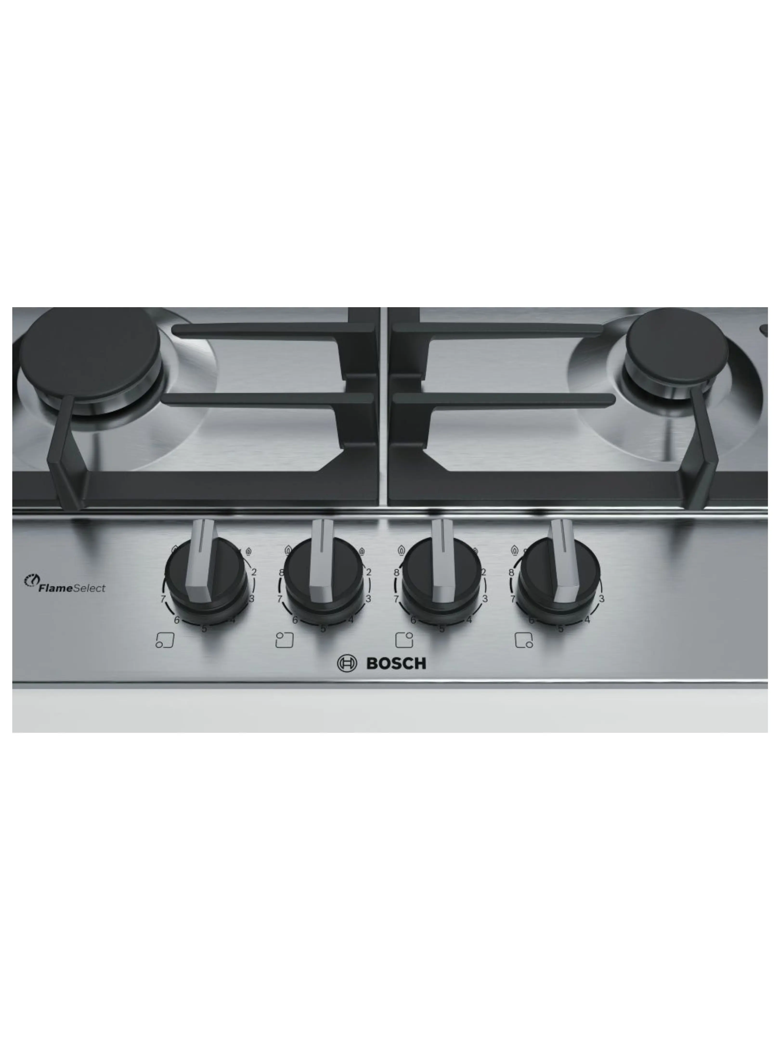 Поверхность газовая Bosch PCP6A5B90 (Serie6 / нерж / чугун / FlameSelect)-1