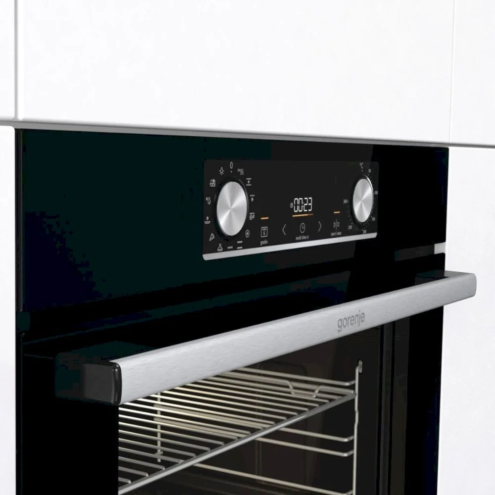 Духовой шкаф Gorenje BOX6737E01BG (Essential / 77 л / до 300 °C / Чёрный, стекло / AquaClean / PerfectGrill / съемные направляющие / А / IconLED)-4