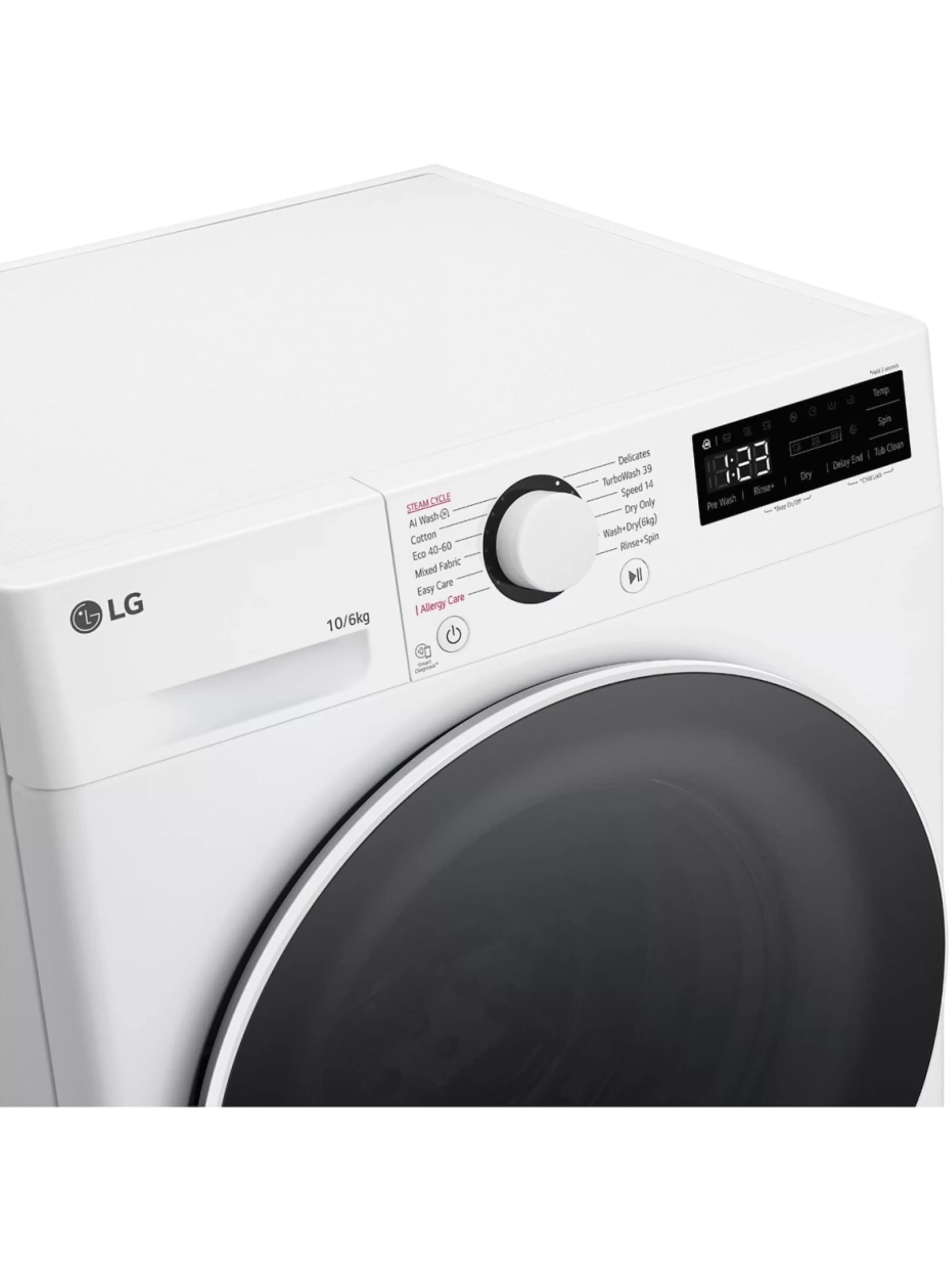 Стирально-сушильная машина LG F4DR510S0W (56.5см / 10кг / 6кг / 1400об / пар / AI DD / TurboWash™360 / Inverter Direct Drive / A+++)-2