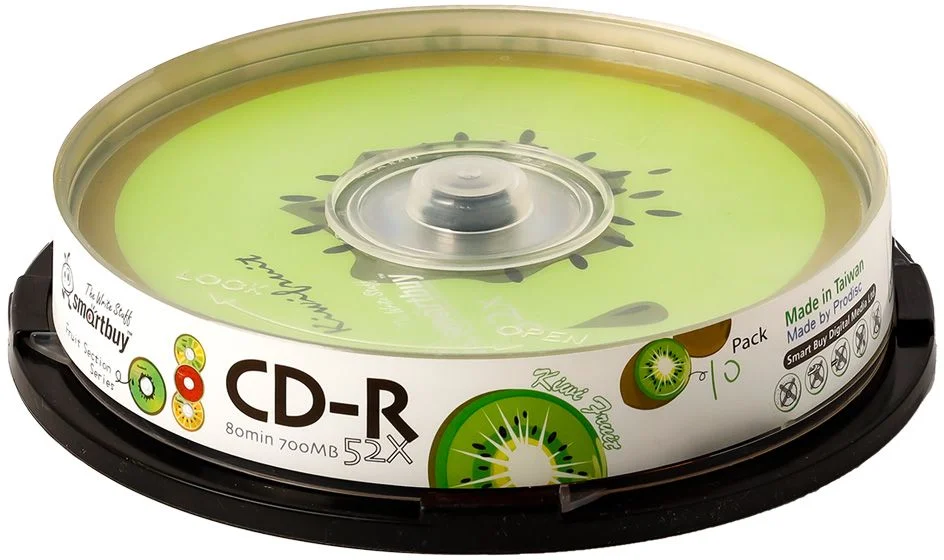 Диск CD-R Smartbuy 700 Mb, 52x, Fresh-Kiwifruit CB-10 (BOX10)-0