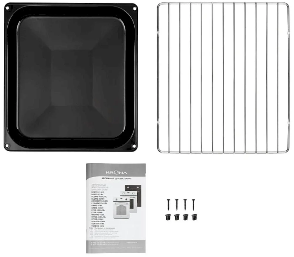 Духовой шкаф KRONA LYRA 45 WH (Узкий, 45 см / 45 л / до 260 °C / Белое стекло / Телескоп. напр. (x1) / Гриль / А)-11
