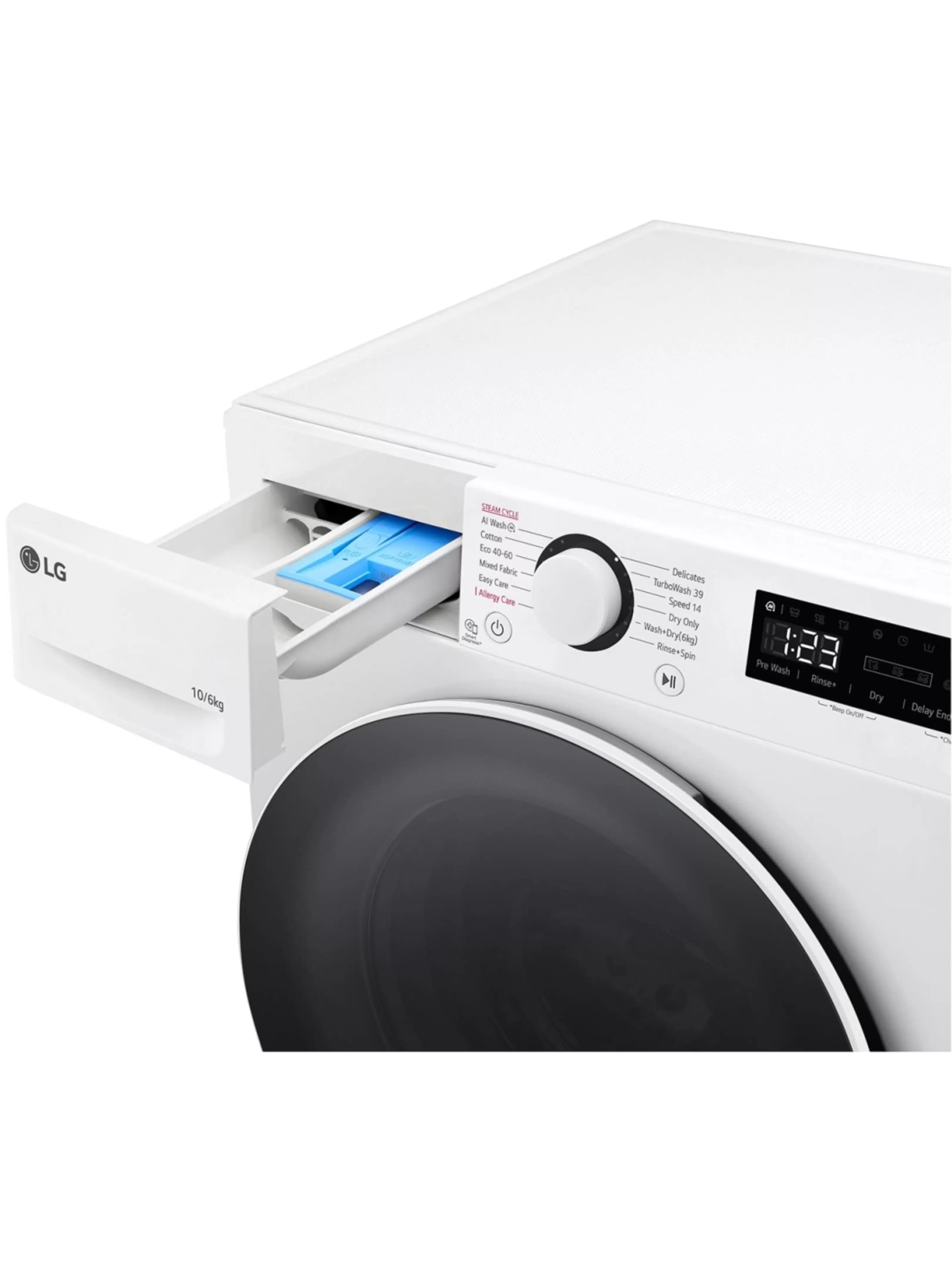 Стирально-сушильная машина LG F4DR510S0W (56.5см / 10кг / 6кг / 1400об / пар / AI DD / TurboWash™360 / Inverter Direct Drive / A+++)-4